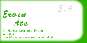ervin ats business card